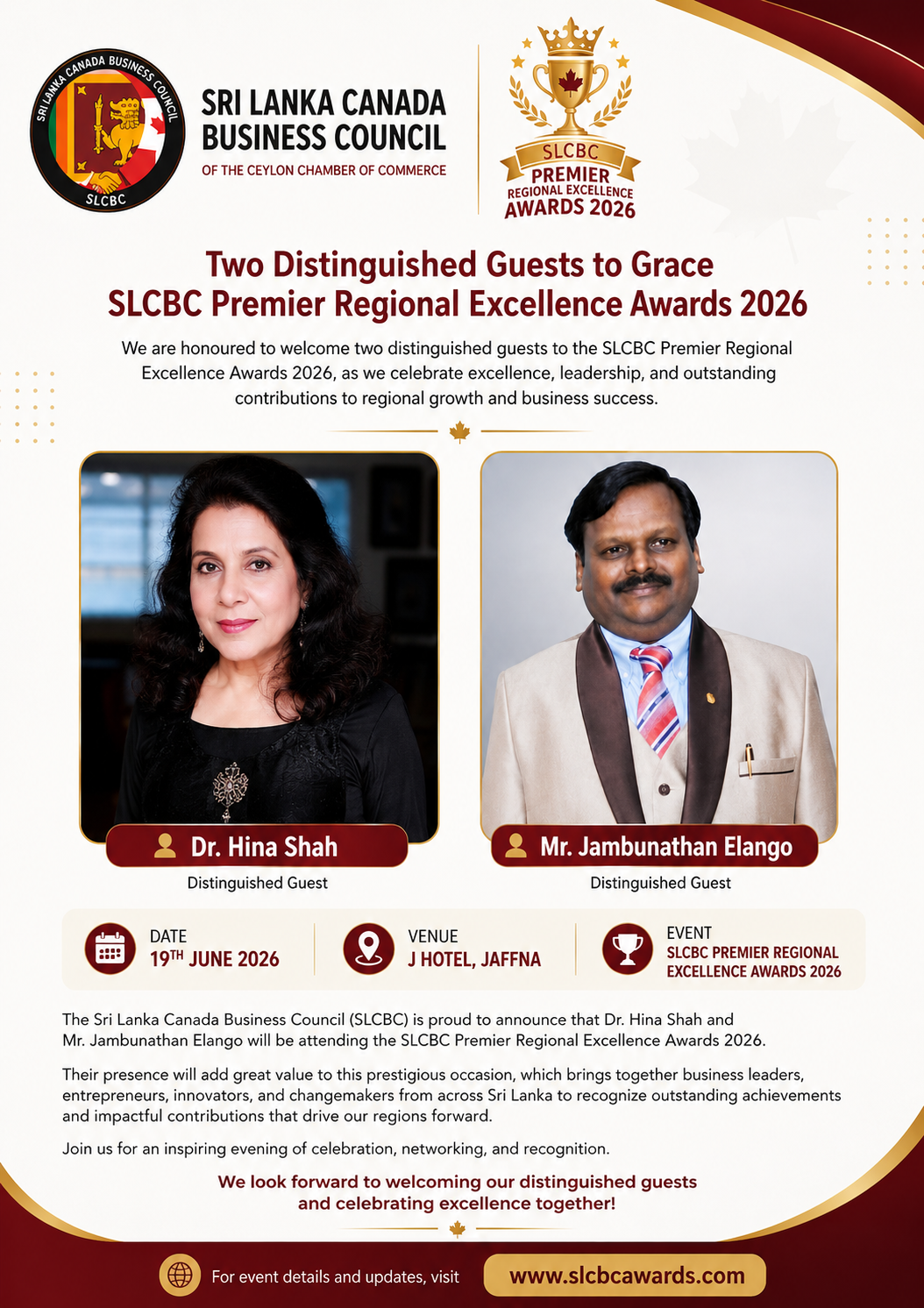 Dr. Hina Shah and Mr. Jambunathan Elango